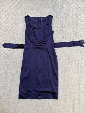 Esprit Deep Purple Satin Sheath Dress with Belt